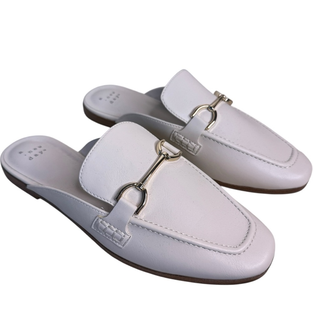 A NEW DAY New without Box Gold Buckle Slide Mule Shoes Size 8.5 in Ivory